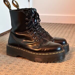 Dr. Martens Shiny Jaden Black Platform Boots W10/M9